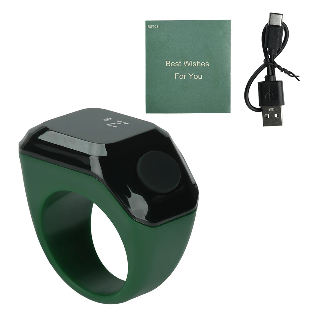 Portable Digital Display Counter Smart APP Ring Counter Bluetooth Counting Ring Time Reminder Wearable Tasbih Zikr Ring Misbah