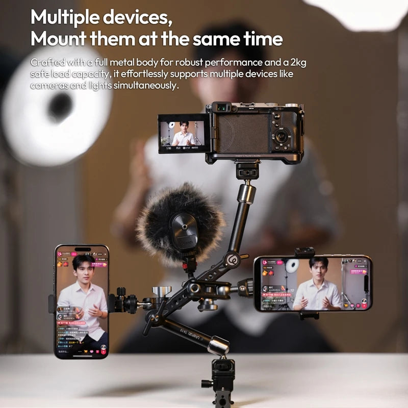 Ulanzi TA10 3-Section Articulating Arm Magic Arm for Camera Fill Light Microphone Live Monitor Magic Arm
