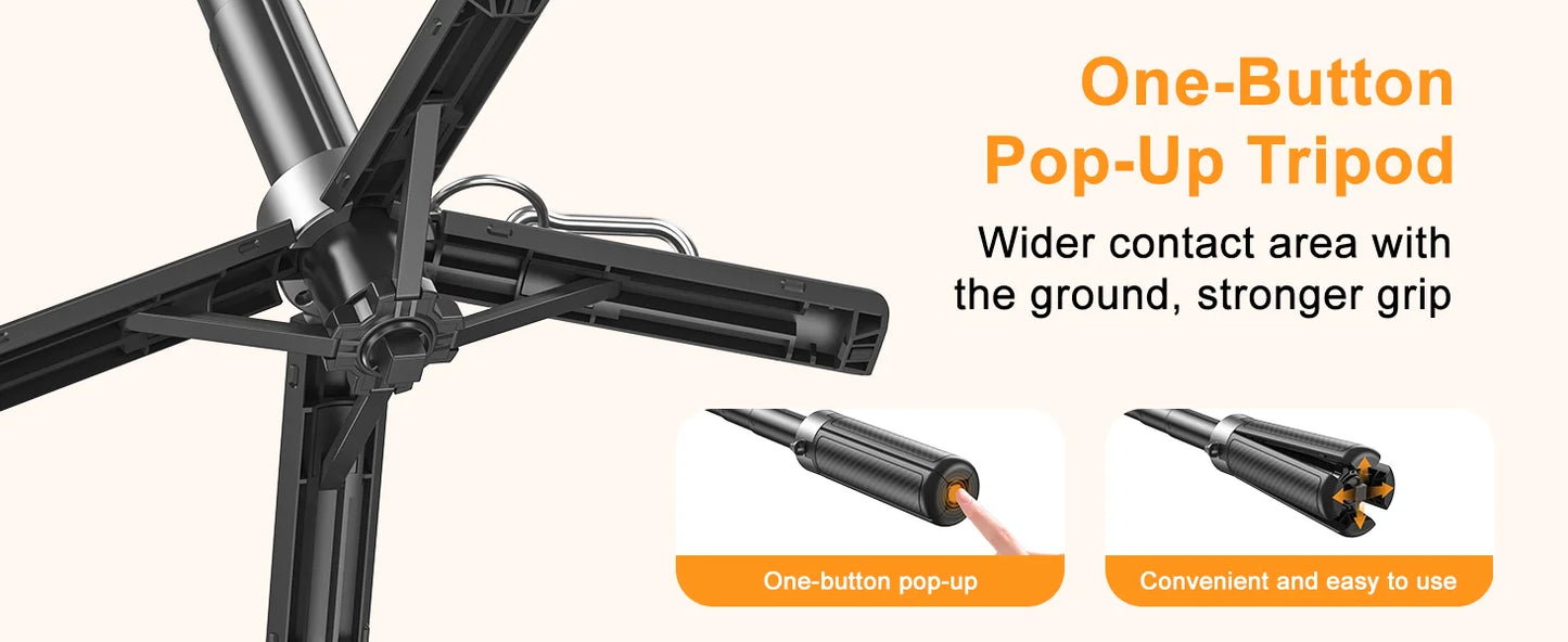 Magnetic Selfie Stick with Remote for Cell Phone 360° Rotation Transforms into Mini Tripod/Handheld Stabilizer/Phone Stand
