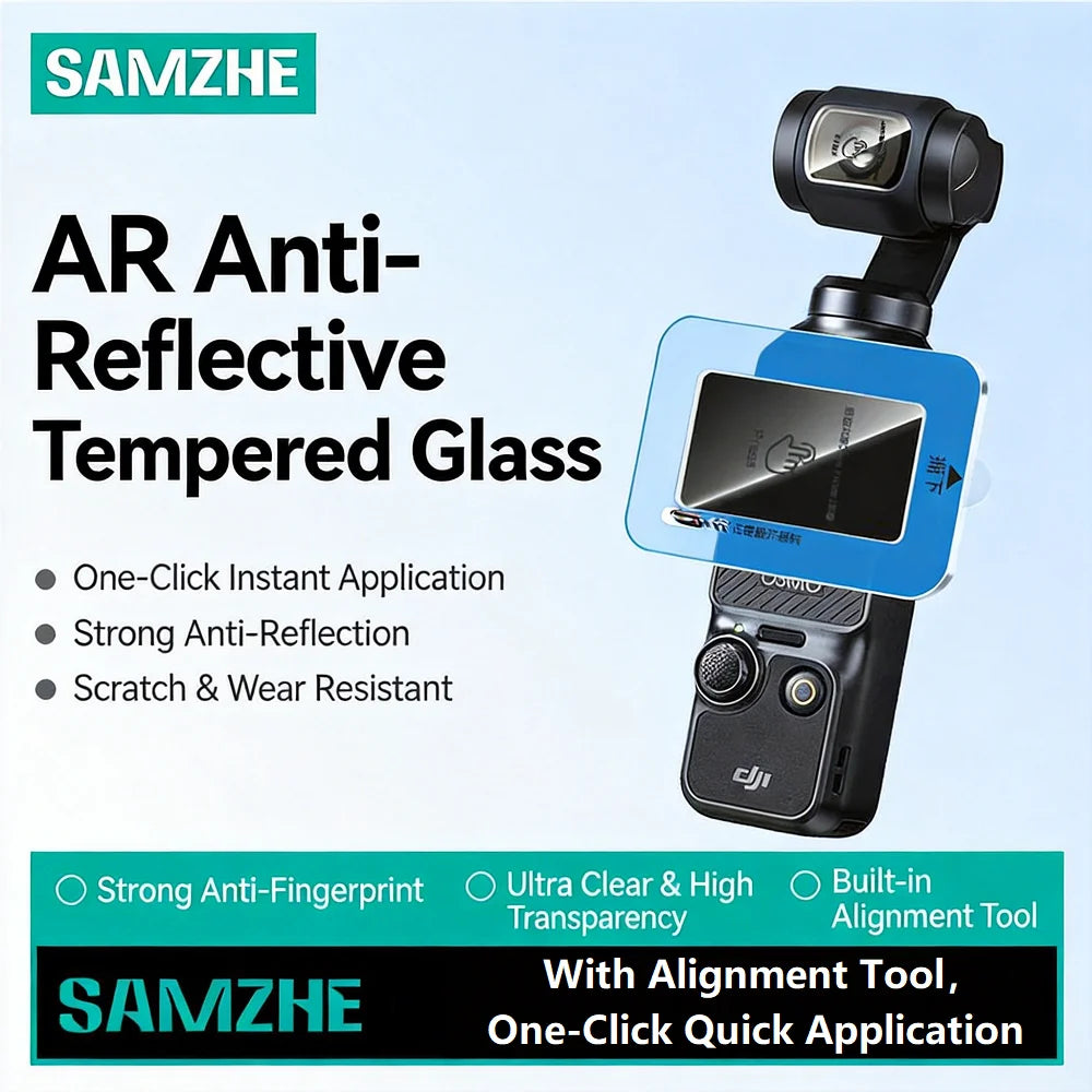 SAMZHE For DJI OSMO Pocket 4/3 Tempered Glass Film Corning film Screen Protector HD Lens Camera Film for DJI Pocket 3 Pocket 4