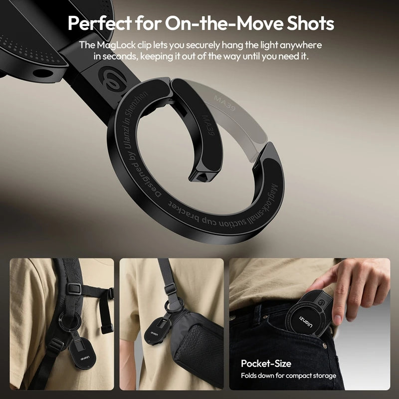 Ulanzi MA39 MagLock Suction Cup Phone Suction Mount Magnetic Stand Desktop Stand for Smartphone Glass Windows Mirrors Laptops