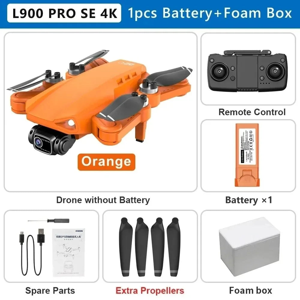 L900 Pro SE GPS Drone 4K Dual HD Camera 5G WIFI FPV Brushless Motor Optical Flow RC Quadcopter Professional Aerial Drones Toys