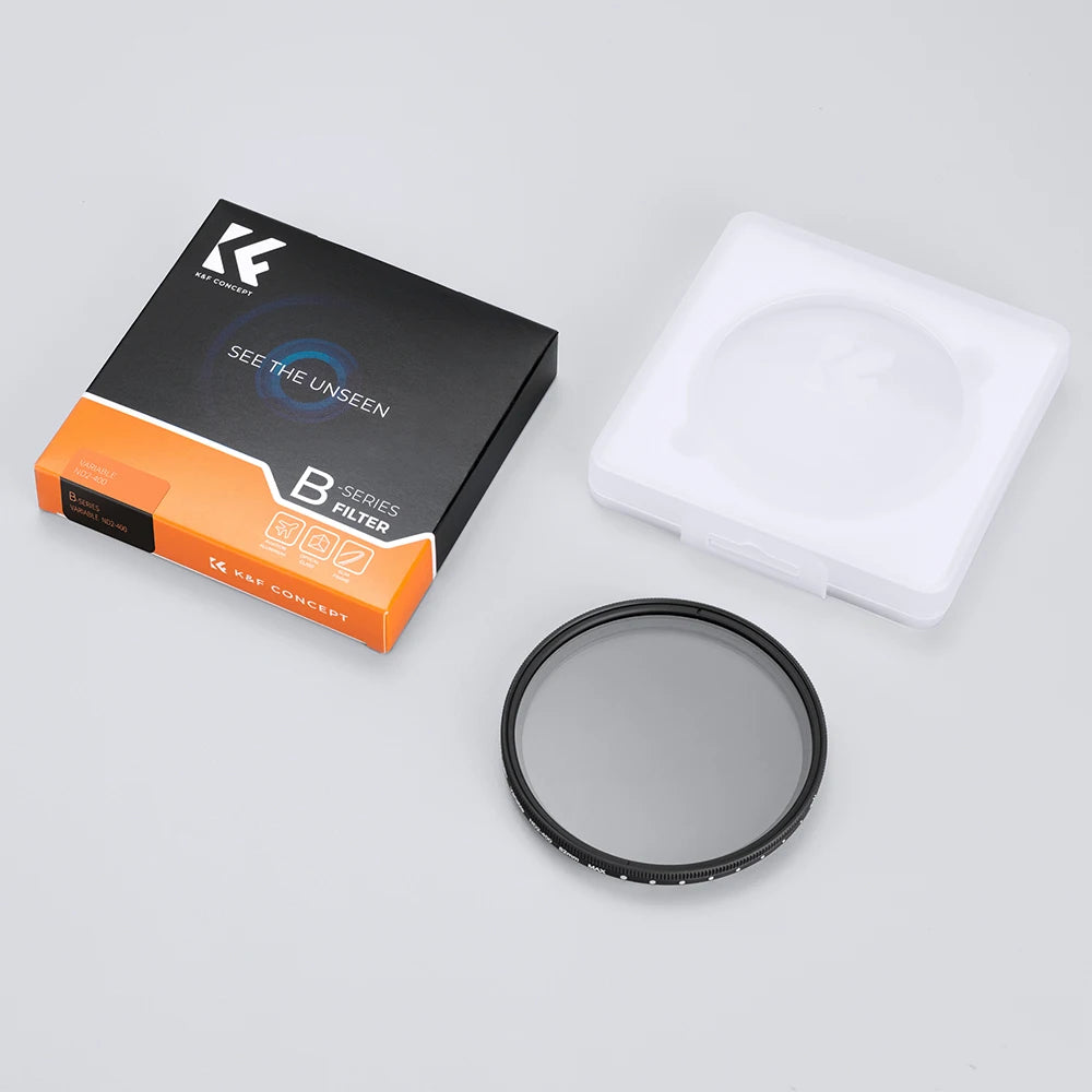 K&F Concept Variable ND Filter 67mm 58mm 82mm ND2 ND400 9 Stops Neutral Density Filter ND2-400 37-49mm 52mm 55mm 77mm 62mm 72mm