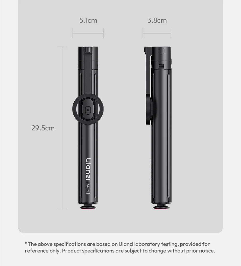Ulanzi SK-21 Magnetic Auto-Open Tripod Selfie Stick for iPhone 17 16 15 14 Portable Selfie Ground Tripod for Travel Vlog Video