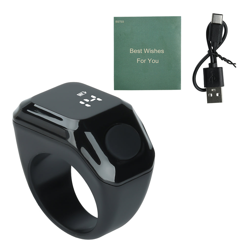 Smart APP Ring Counter LCD Digital Bluetooth Counting Muslims Zikr Ring Prayer Time Vibration Reminder Wearable Tally Counters