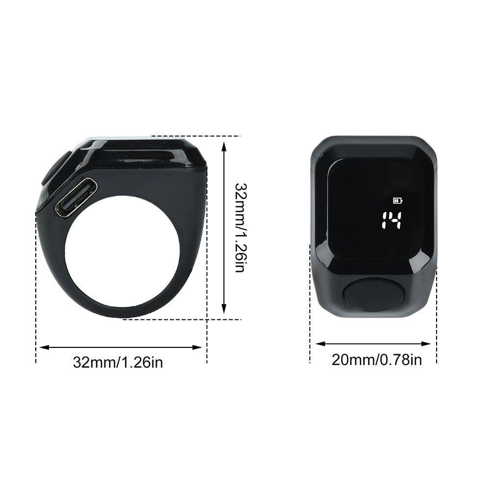 Smart APP Ring Counter LCD Digital Bluetooth Counting Muslims Zikr Ring Prayer Time Vibration Reminder Wearable Tally Counters