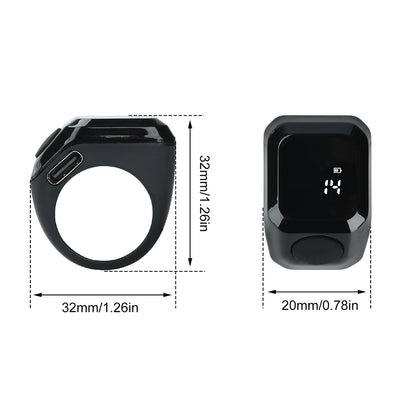 Smart APP Ring Counter LCD Digital Bluetooth Counting Muslims Zikr Ring Prayer Time Vibration Reminder Wearable Tally Counters