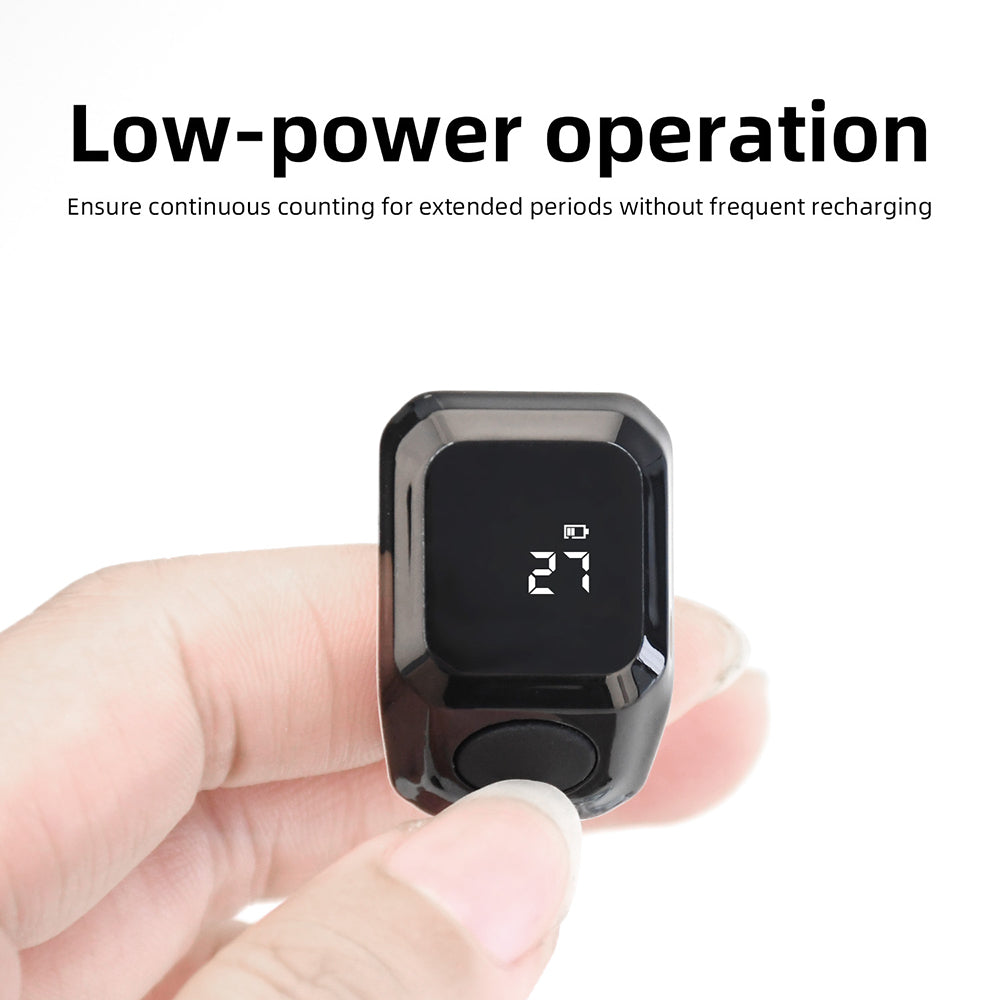 Wearable Bluetooth Smart Tally Counter Ring APP Sync Digital Display Rechargeable Zikr Prayer Time Reminder Clicker