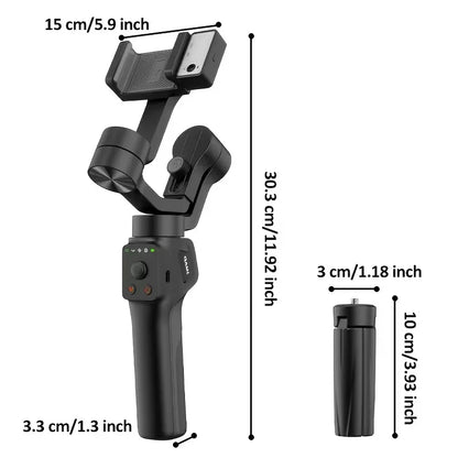 QAML S6 3-Axis Gimbal Gesture Control & Fill Light for Smooth Vlogs, Streams & Selfies. Compact & Durable, Perfect for Creator