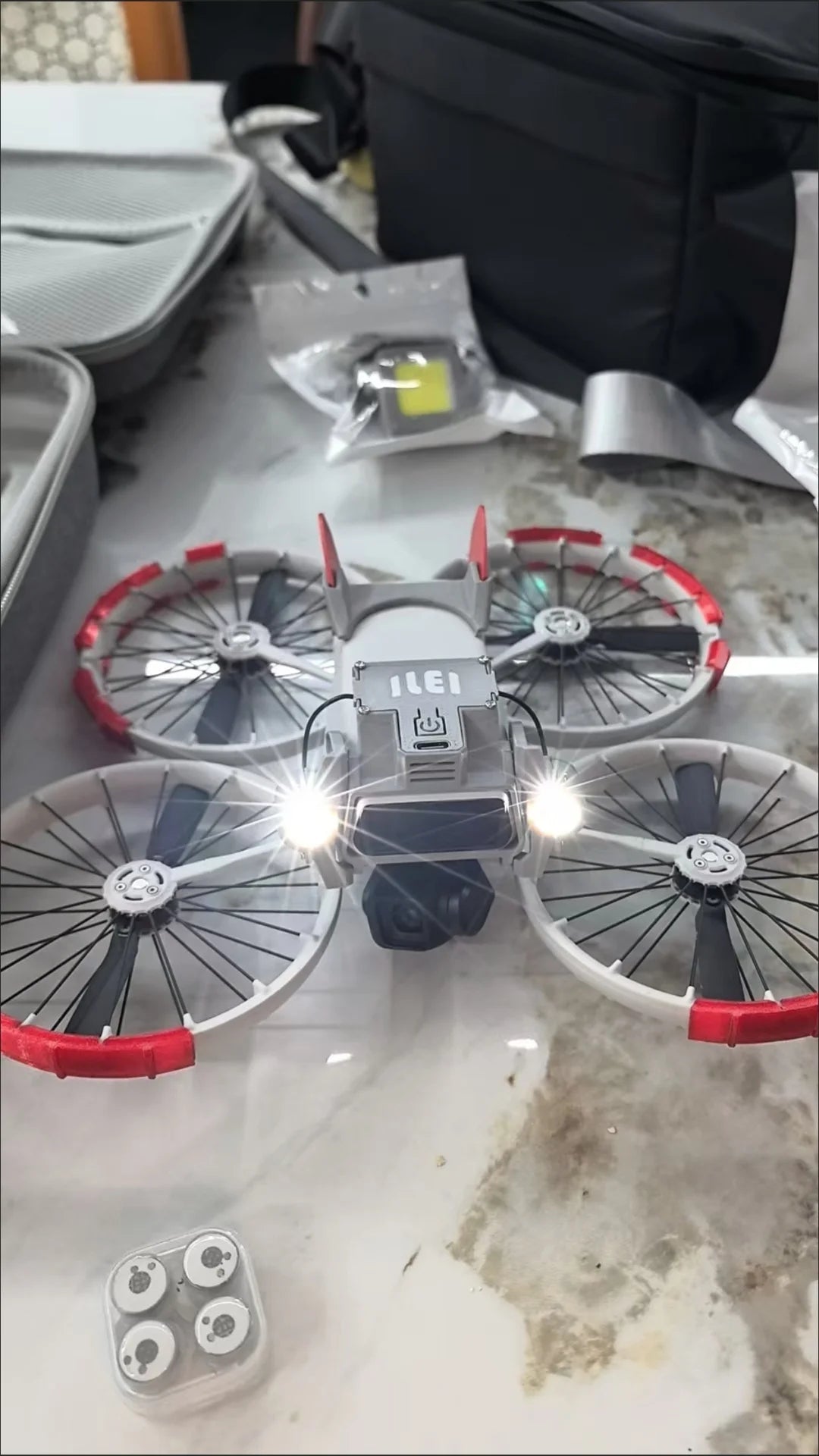 DJI Flip Night Flight Light Accessory, 900LM Front & Bottom Fill Lights, Adjustable Angle, High/Low/Strobe, 120 Min