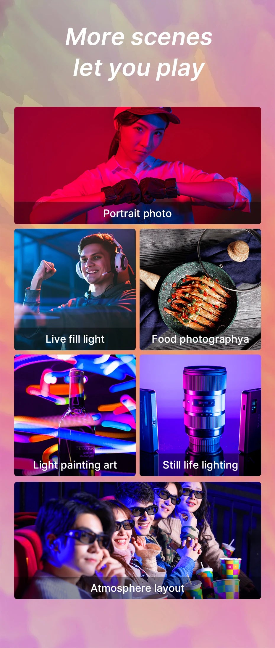 Ulanzi VL120 RGB Camera Video Light Mini Portable 3100mAh Photography Lighting Smartphone Vlog Fill Light RGB Video Light
