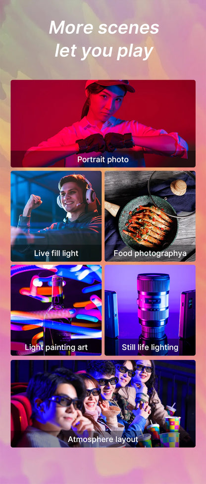 Ulanzi VL120 RGB Camera Video Light Mini Portable 3100mAh Photography Lighting Smartphone Vlog Fill Light RGB Video Light