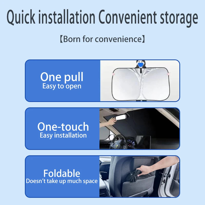 For Xiaomi YU7 MX11 2025~2026 Car Front Windshield Sunshade Fold Shade UV Shade Solar Sun Shade Privacy Curtain Car Accessories