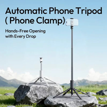 Original Ulanzi MT86 Auto Opening Selfie Stick Tripod With Cold Shoe Mount And 1.46m Extension For Vlog Live Streaming