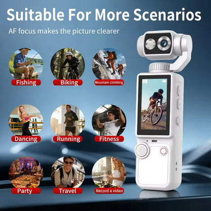 Pocket3 Pro Handheld 180 ° Rotating Portable Anti-shake Camera 1080P HD Display Wifi Wireless Wearable Night Vision Motion Cam