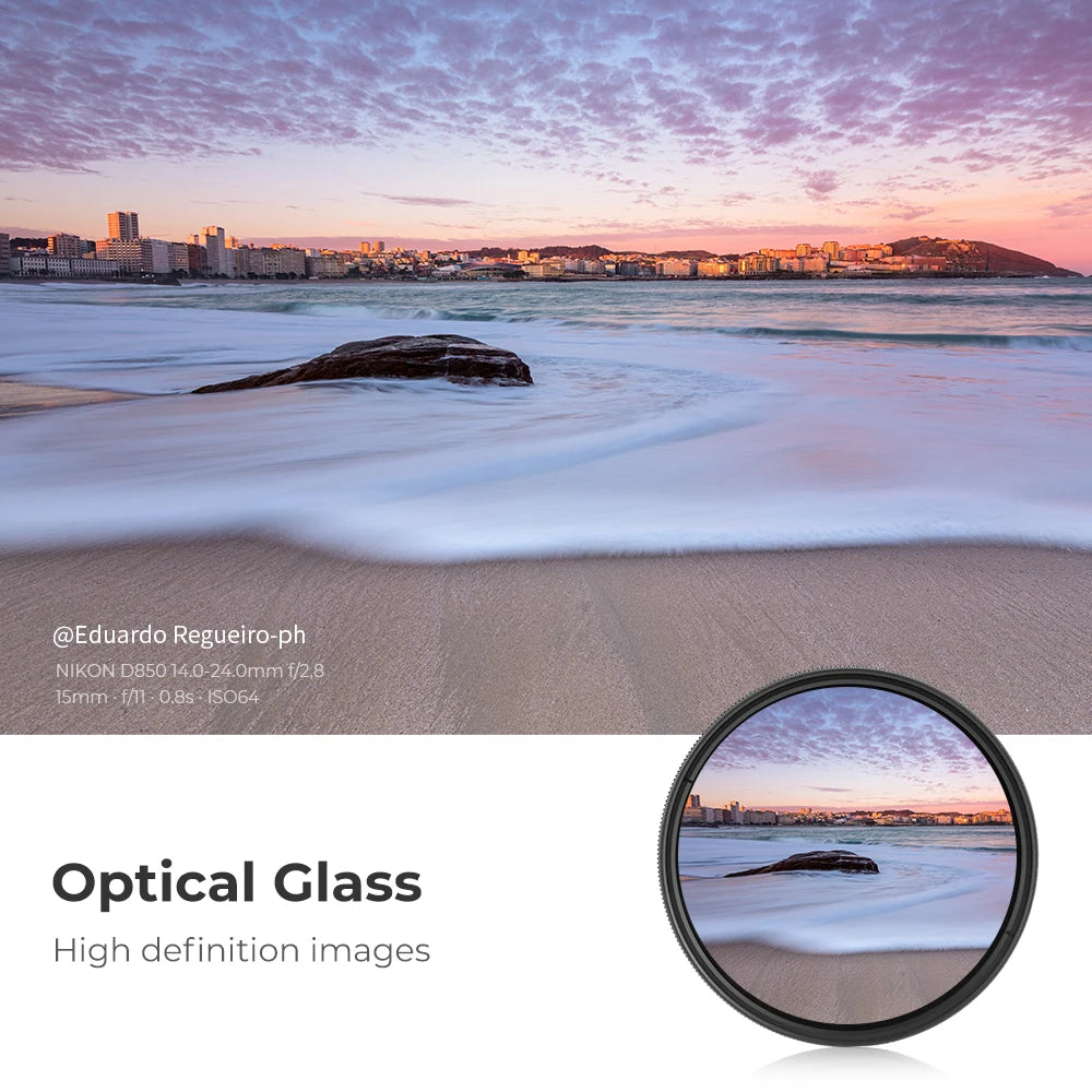 K&F Concept Variable ND Filter 67mm 58mm 82mm ND2 ND400 9 Stops Neutral Density Filter ND2-400 37-49mm 52mm 55mm 77mm 62mm 72mm