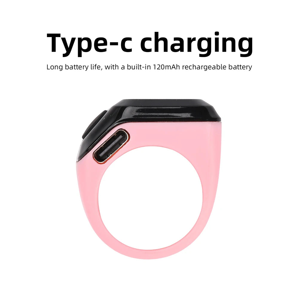 Bluetooth Ring Counter OLED APP Control Vibration Reminder Max 9999 Count 120mAh Battery Type-C Touch Portable Finger Counter