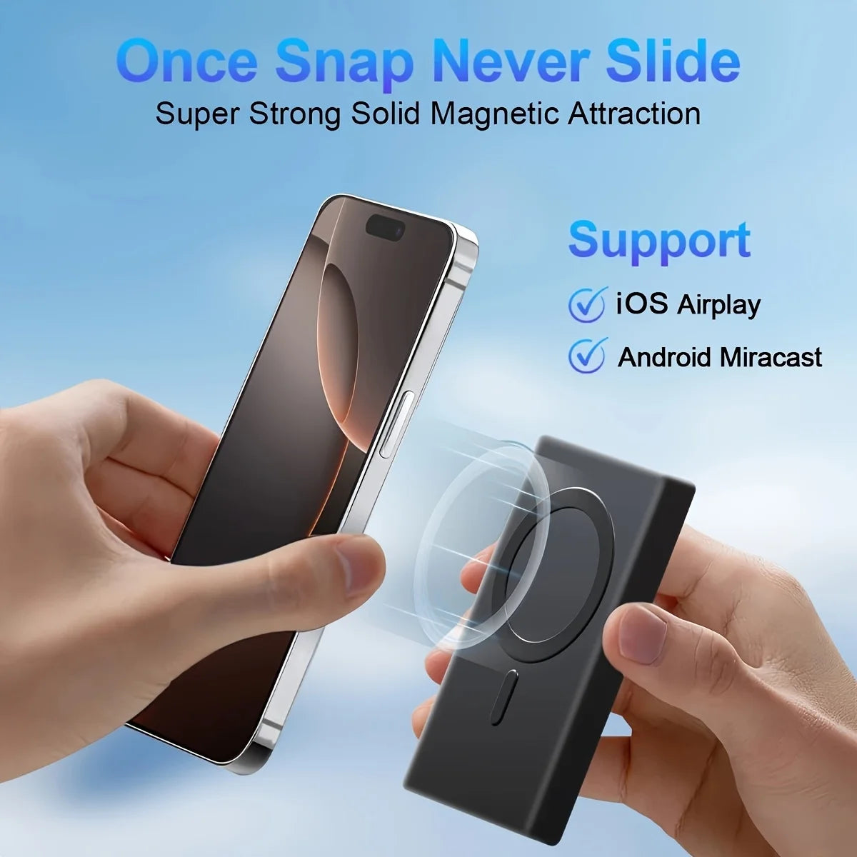 Vlog Screen Selfie Monitor, Magnetic Phone Holder Clip Mount, Using Phone Rear Camera for Selfie Vlog Live Stream