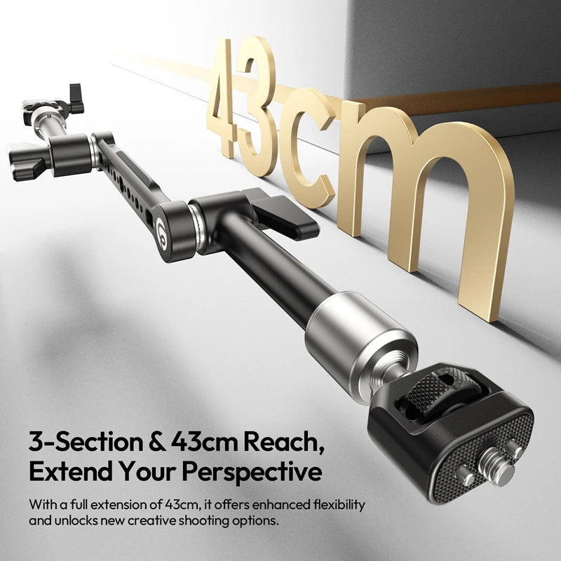 Ulanzi TA10 3-Section Articulating Arm Magic Arm for Camera Fill Light Microphone Live Monitor Magic Arm