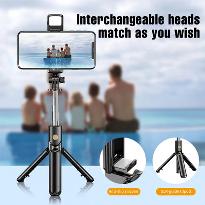 Portable Wireless Selfie Stick Extendable Tripod Stand With Bluetooth Remote for iPhone Android Vlog Live Streaming Bracket
