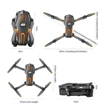 NewD88 4K RC Drone,360°Flip,Headless Mode,One Key Return,Altitude Hold,WiFi FPV,Dual Cam Switch,90°Lens Adjust,Birthday Gift Toy