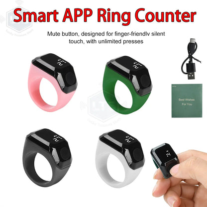 Smart APP Ring Counter Portable Digital Display Counter Bluetooth Counting Ring Time Reminder Wearable Tasbih Zikr Ring Misbah
