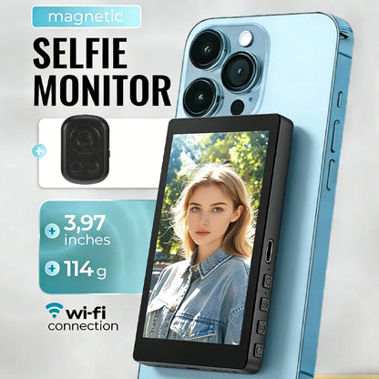 Magnetic Phone Projector Screen Android iPhone Rear Camera Selfie for Vlog Live Stream Video Recording Smart Monitor Accessory