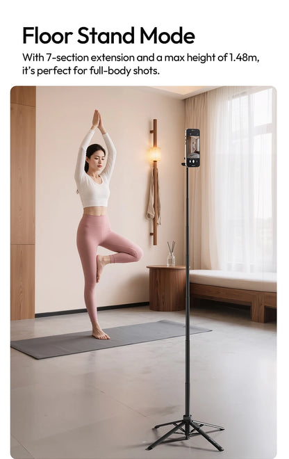 Ulanzi MT-85 Automatic Phone Tripod Magsafe Selfie Stick for iPhone 17 16 15 Pop Open Tripod Floor Stand for Outdoor Travel Vlog