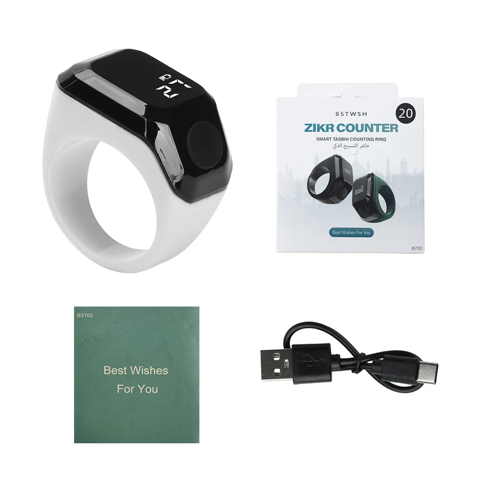Smart APP Ring Counter Portable Digital Display Counter Bluetooth Counting Ring Time Reminder Wearable Tasbih Zikr Ring Misbah