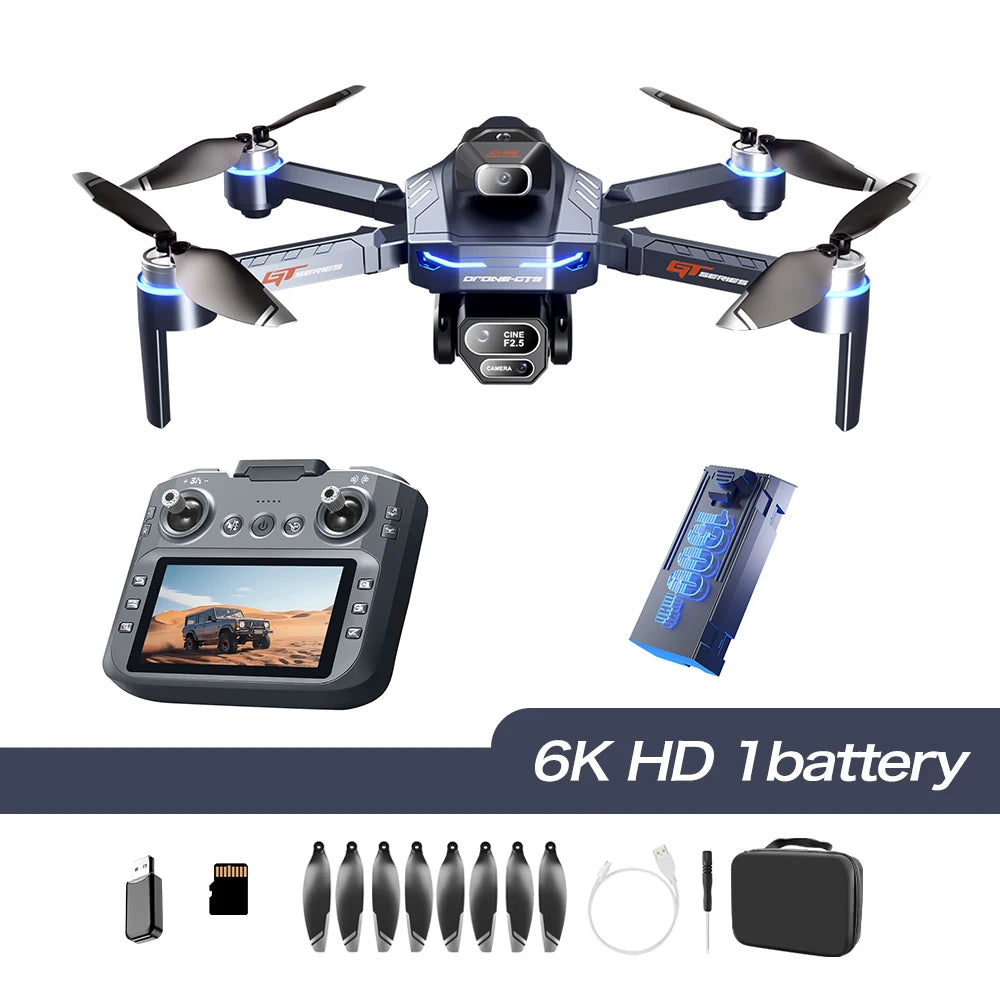 New GT8 Drone 8K HD Dual Camera GPS FPV Brushless Motor 5G WIFI Optical Flow Hovering Real Time Battery Display Quadcopter