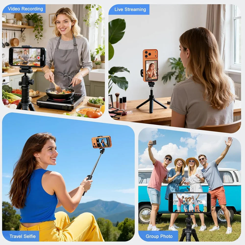 Magnetic Phone Projector Screen Android iPhone Rear Camera Selfie for Vlog Live Stream Video Recording Smart Monitor Accessory