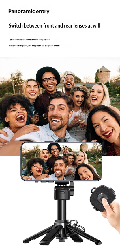 Magnetic Selfie Stick Tripod Anti-shake Extendable Phone Holder for Live Streaming Vlog Zoom Travel iPhone Samsung Android