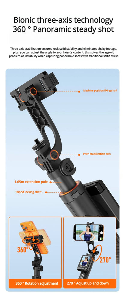 Smartphone Rear Selfie Screen with Selfie Stick Tripod suit.Selfie Pole Real-time Projection,for Vlog/Travel/Selfie/Group Photos