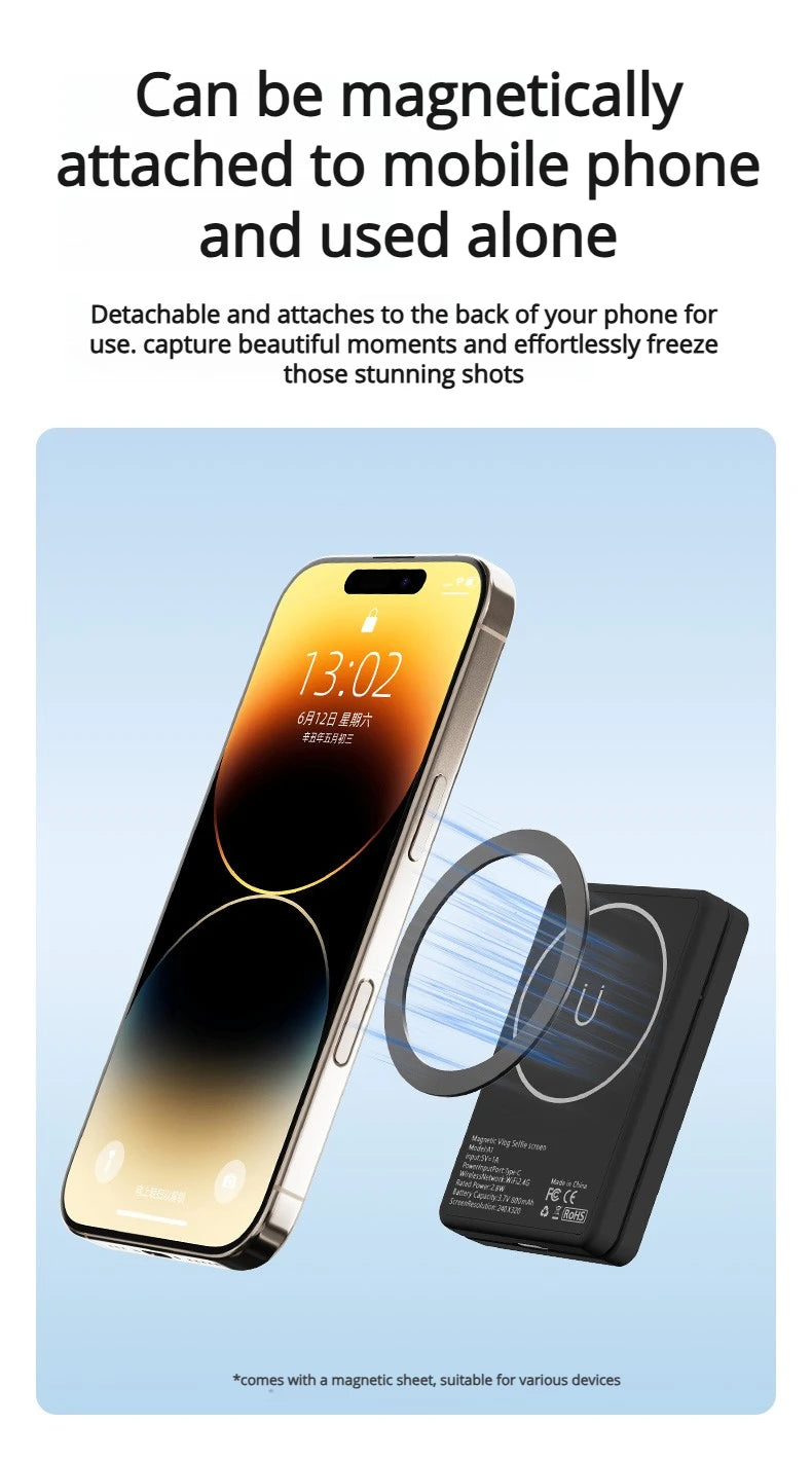 Smartphone Rear Selfie Screen with Selfie Stick Tripod suit.Selfie Pole Real-time Projection,for Vlog/Travel/Selfie/Group Photos