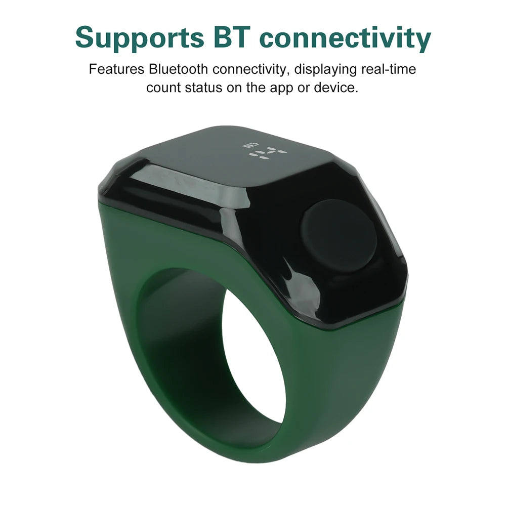 Portable Digital Display Counter Smart APP Ring Counter Bluetooth Counting Ring Time Reminder Wearable Tasbih Zikr Ring Misbah