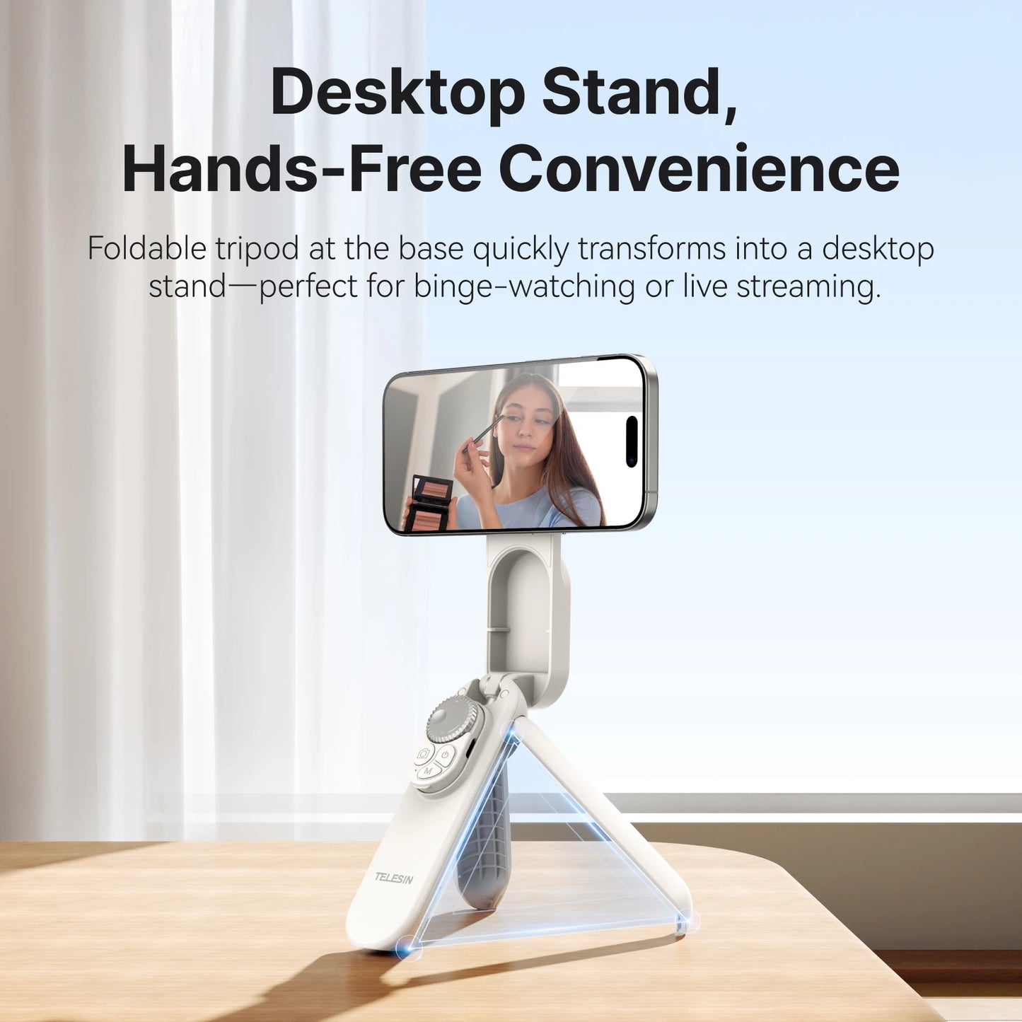 Telesin Magnetic Selfie Stick and Mini Tripod Portable Foldable Pole Extend To 60cm for Smartphone Macro Photography