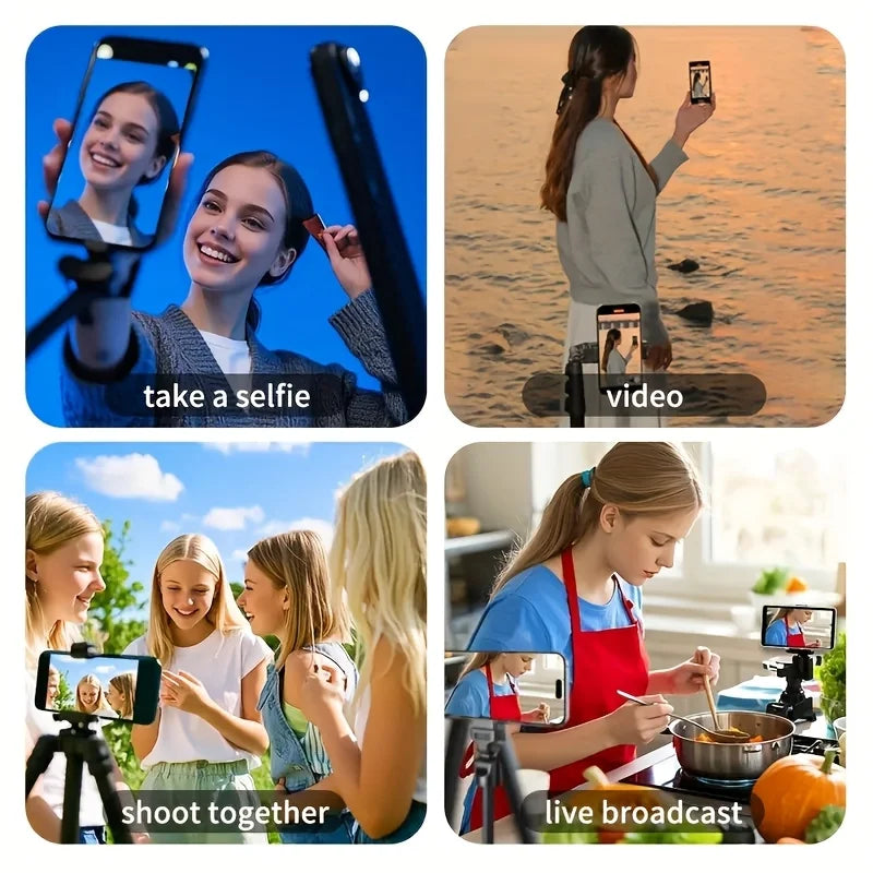Vlog Screen Selfie Monitor, Magnetic Phone Holder Clip Mount, Using Phone Rear Camera for Selfie Vlog Live Stream