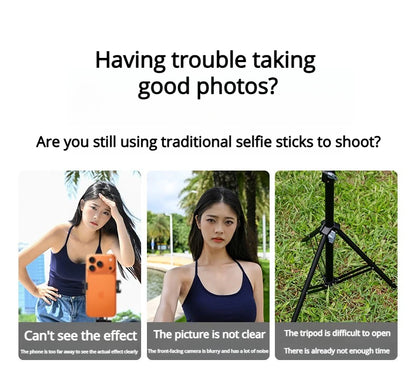 Smartphone Rear Selfie Screen with Selfie Stick Tripod suit.Selfie Pole Real-time Projection,for Vlog/Travel/Selfie/Group Photos