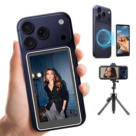 LINIM Magnetic Wireless Selfie Monitor Screen Phone Rear Camera for Vlog Live Stream Compatible for iPhone Android