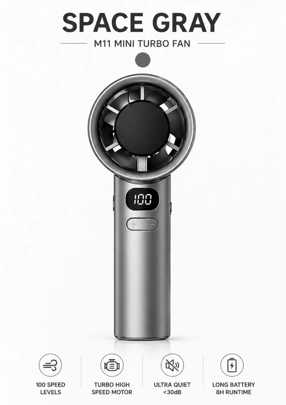 Xiaomi 100 Speed Adjustment Fan For Men Women Portable Bladeless Desktop Fans Rechargeable Instant Cooling Mini Handheld