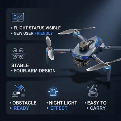 Foldable GPS Drone GT8 Professional 8K HD Dual Camera Helicopter Brushless Obstacle Avoidance Remote Control Quadcopter Aircraft
