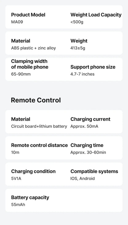 Ulanzi MA09 1.8m Selfie Stick Tripod for iPhone 16 15 Android Phone with Remote Control Panoramic Ball head Holder U200 VL49 Kit