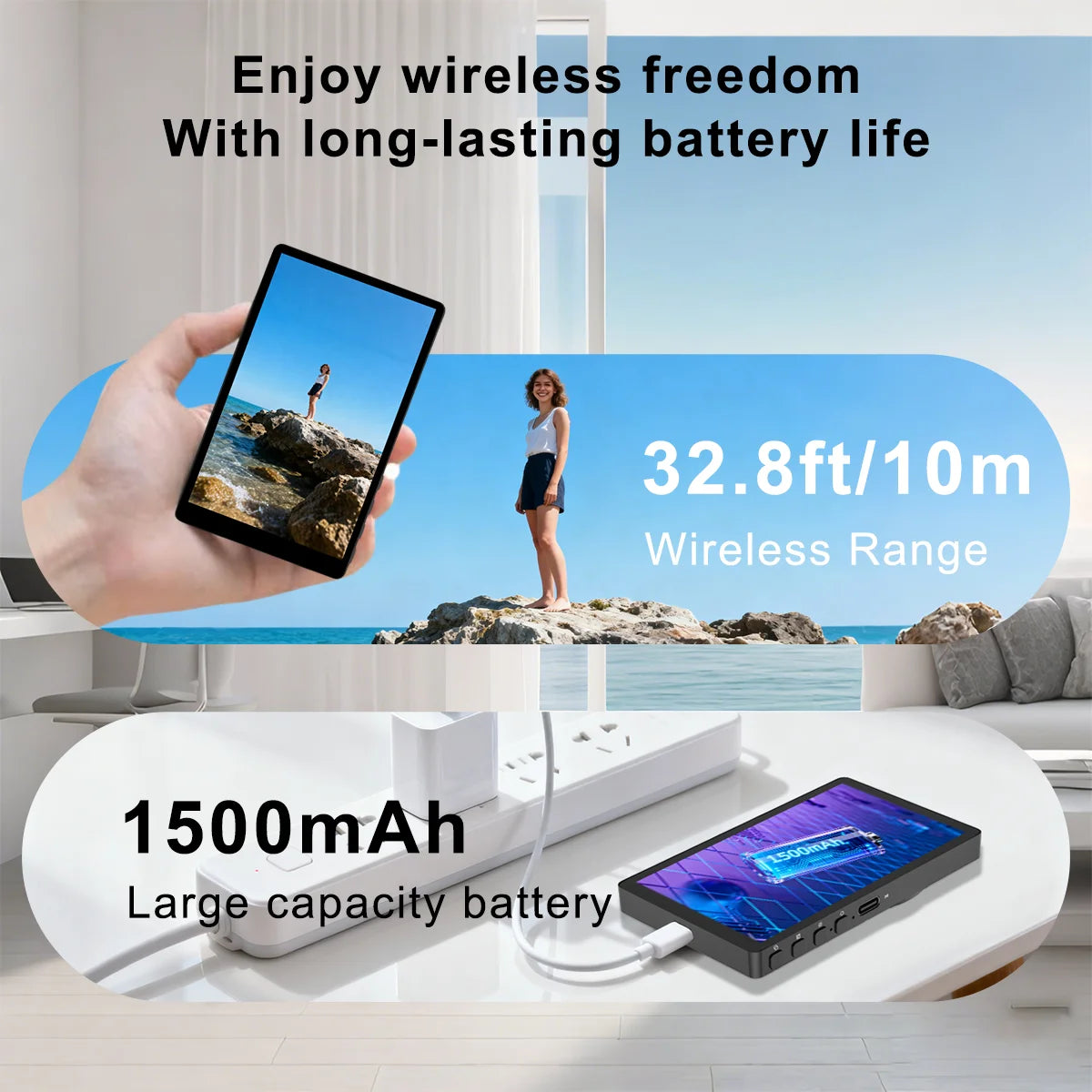 Vlog Screen Selfie Monitor, Magnetic Phone Holder Clip Mount, Using Phone Rear Camera for Selfie Vlog Live Stream