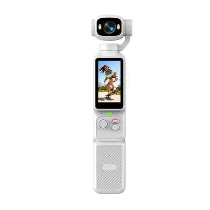 4K Handheld Gimbal Action Camera HD 180° Rotatable Lens Anti-shake Pocket Vlog Camera with Fill Light for Outdoor Sports