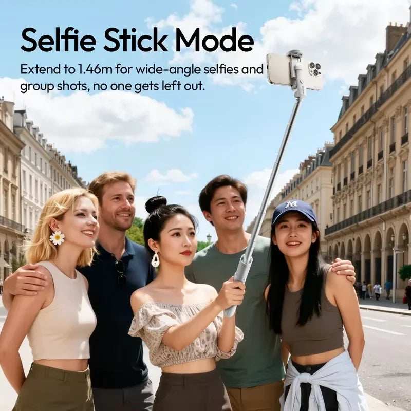 Original Ulanzi MT86 Auto Opening Selfie Stick Tripod With Cold Shoe Mount And 1.46m Extension For Vlog Live Streaming