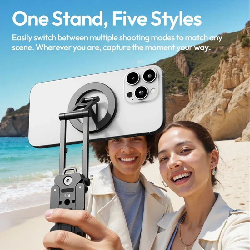 Original Ulanzi SK29 Foldable Magnetic Phone Stand Phone Clamp Selfie Stick Desktop Tripod 360° Rotation for Vlog Livestreaming