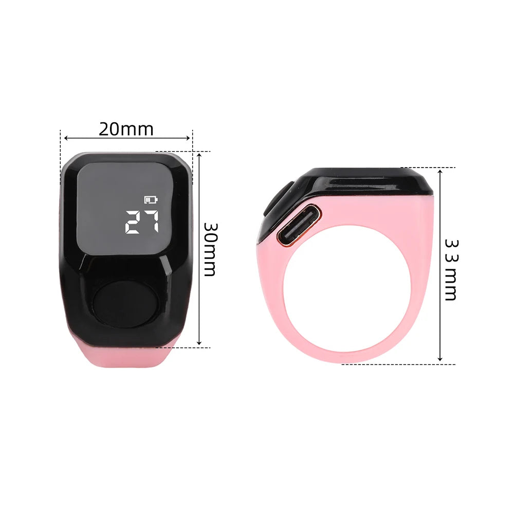 Digital Ring Counter Bluetooth APP Control OLED Display Silent Touch Type-C Rechargeable Muslims Ring Prayer Finger Counter