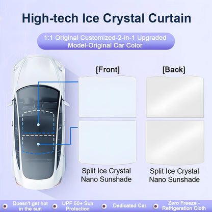 For Xiaomi SU7 MS11 2023 2024 2025 New Upgrade Ice Crystal Sunroof Sunshades Front Roof Tool Glass Pads Skyline Auto Accessories