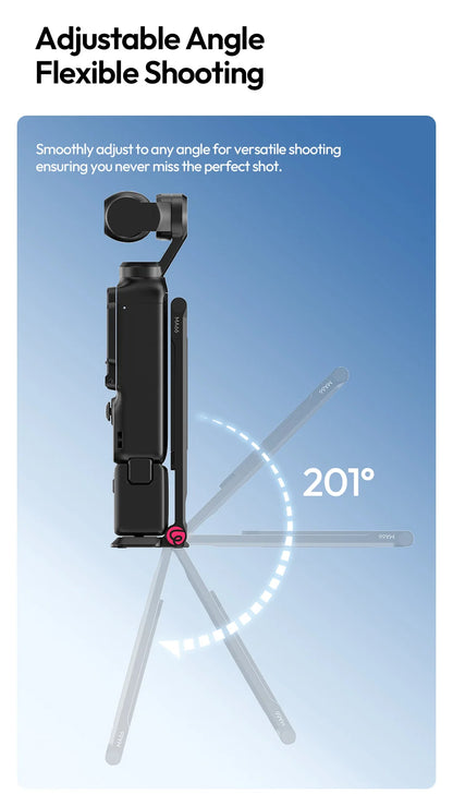 Ulanzi MA66 Magnetic Quick Release Tripod for DJI Pocket 3 Foldable Selfie Stick Handle Tripod with Hidden Hook for Travel