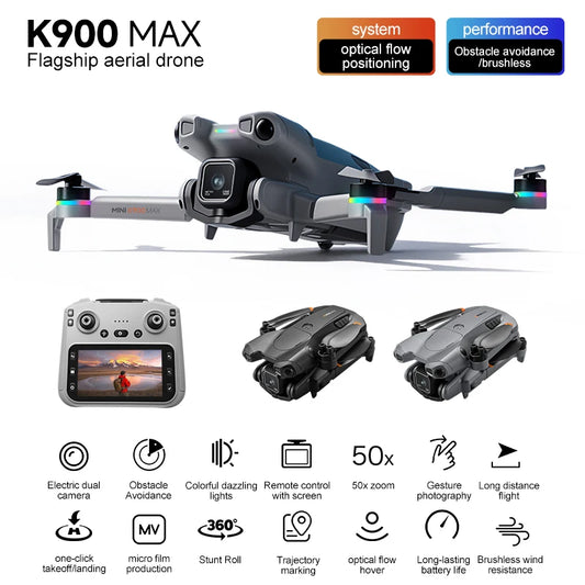 2026 K900 MAX GPS Drone Professional 8K Camera Aerial FPV Brush Avoiding Obstacle with Large Screen Remote Control Folding Drone
